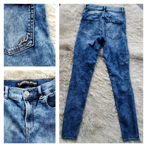 EXPRESS Faded and Destroyed Hi-Rise Jeggings - Picture 6 of 8